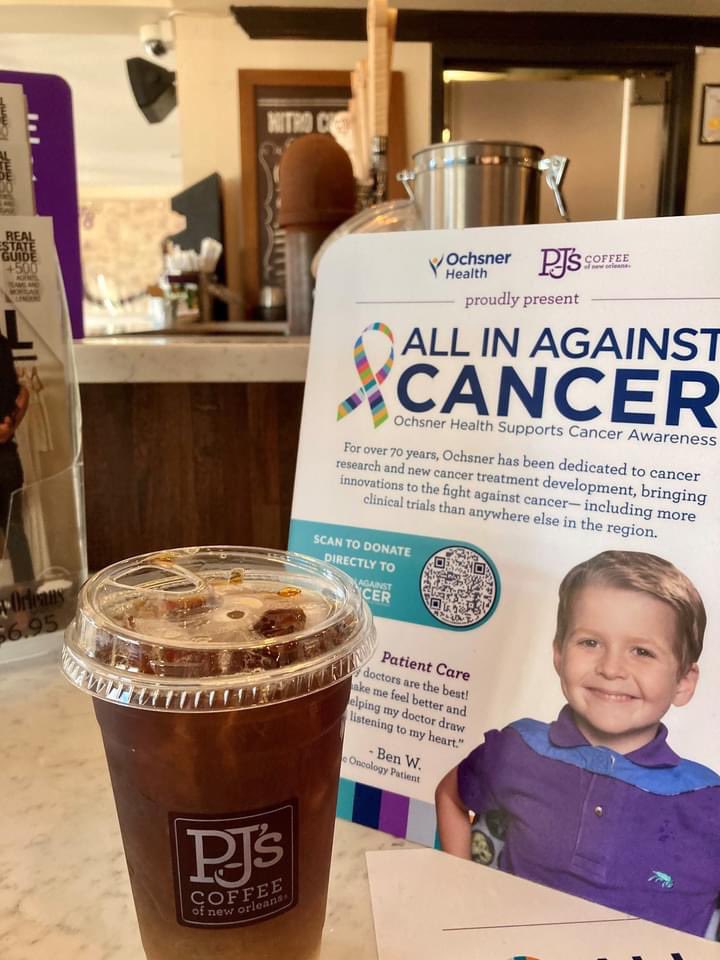 Ochsner Health (@ochsnerhealth) on Twitter photo Sept. 29 is #NationalCoffeeDay! Swing by your local <a href="/pjscoffee/">PJ's Coffee</a> to grab your favorite cup of coffee and support the <a href="/OchsnerCancer/">Ochsner Cancer Institute</a> Institute.
Now through Oct. 31, you can donate $1, $3 or $5 at the register to show your support. Sept. 29 is #NationalCoffeeDay! Swing by your local <a href="/pjscoffee/">PJ's Coffee</a> to grab your favorite cup of coffee and support the <a href="/OchsnerCancer/">Ochsner Cancer Institute</a> Institute.
Now through Oct. 31, you can donate $1, $3 or $5 at the register to show your support.