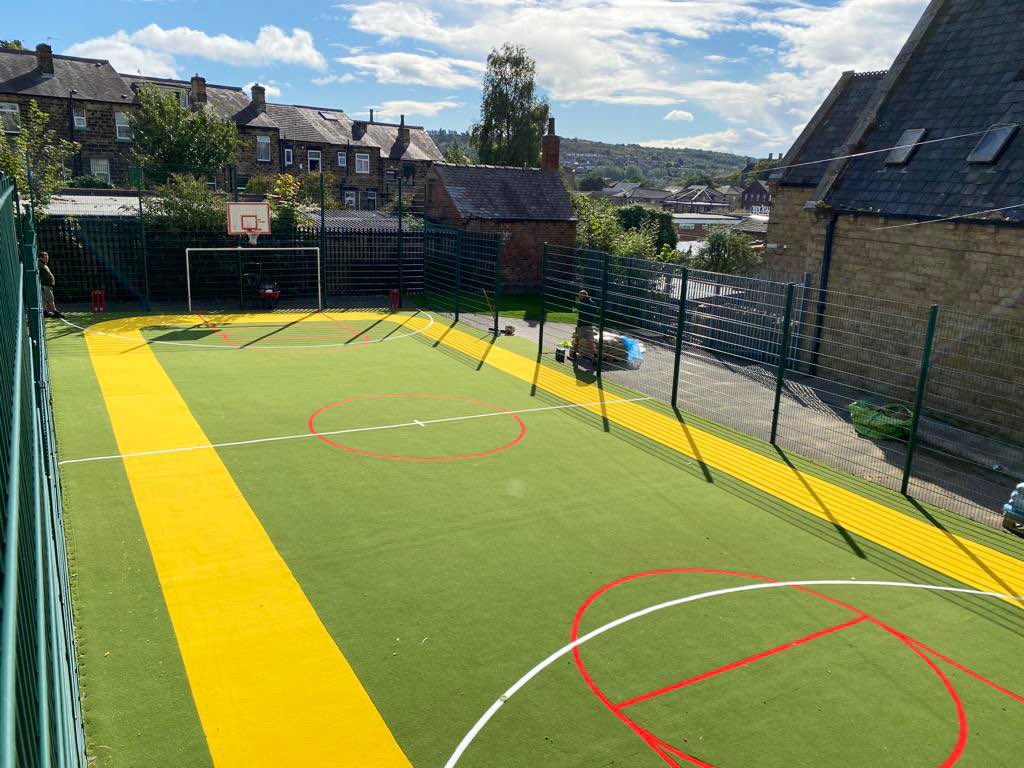 NS_ChildsPlay's tweet photo. Fantastic MUGA completed by @PSurfaces at Park Road Junior School. With access to a variety of sports the school teams will benefit immensely. #school #sports #multigames #safersurfacing https://t.co/mKOyESCPA0