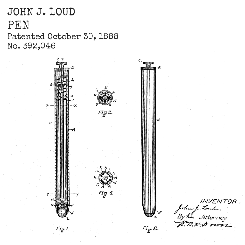 WIPO's tweet photo. Who invented the ballpoint pen🖊️?

In 1888, John Loud patented the first ballpoint pen which worked on wood and leather, but not on paper.

50 years later, László Bíró modified the pen's tip and used ink that dried quickly and didn't smudge: The modern ballpoint pen was born.