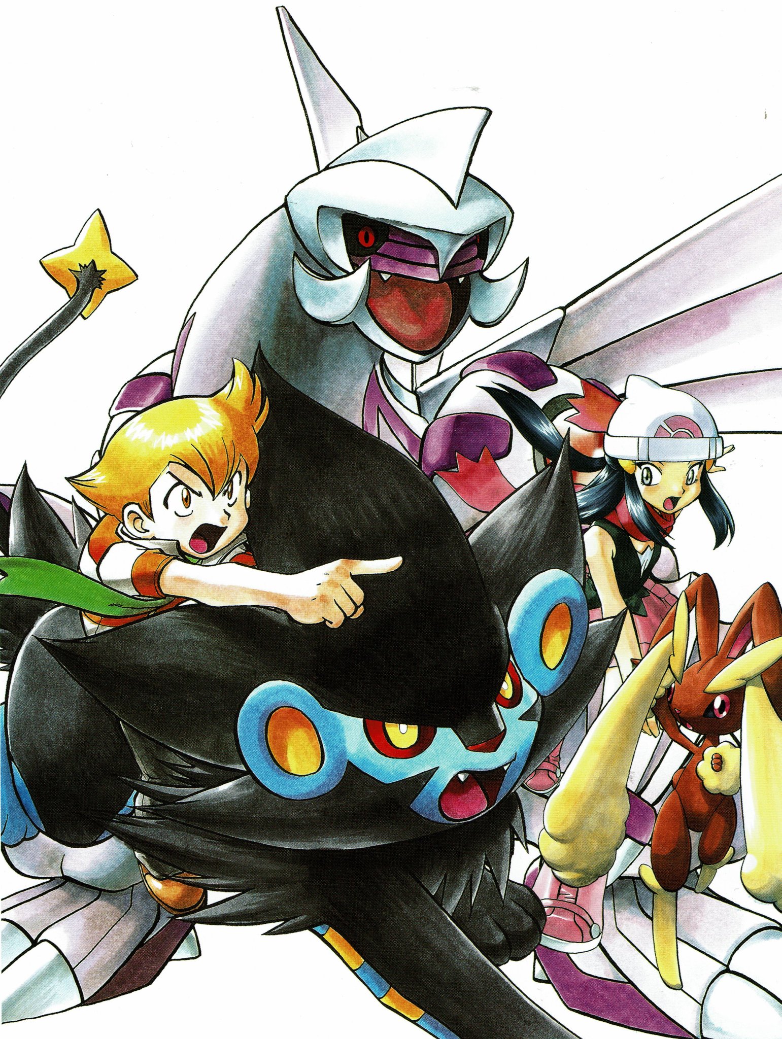 VideoGameArt&Tidbits on X: Pokémon Adventures: Diamond and Pearl Platinum  Vol 1 - cover artwork and art assets that make up the composition.   / X