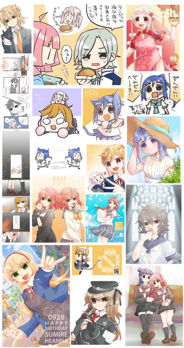 #今月描いた絵を晒そう
イラストと日々の4コマ30本、今月は編集込み160ページのべ3冊お原稿しました 
