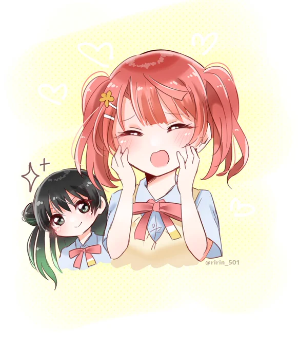 「侑ちゃんと同じ髪型にしちゃった」 