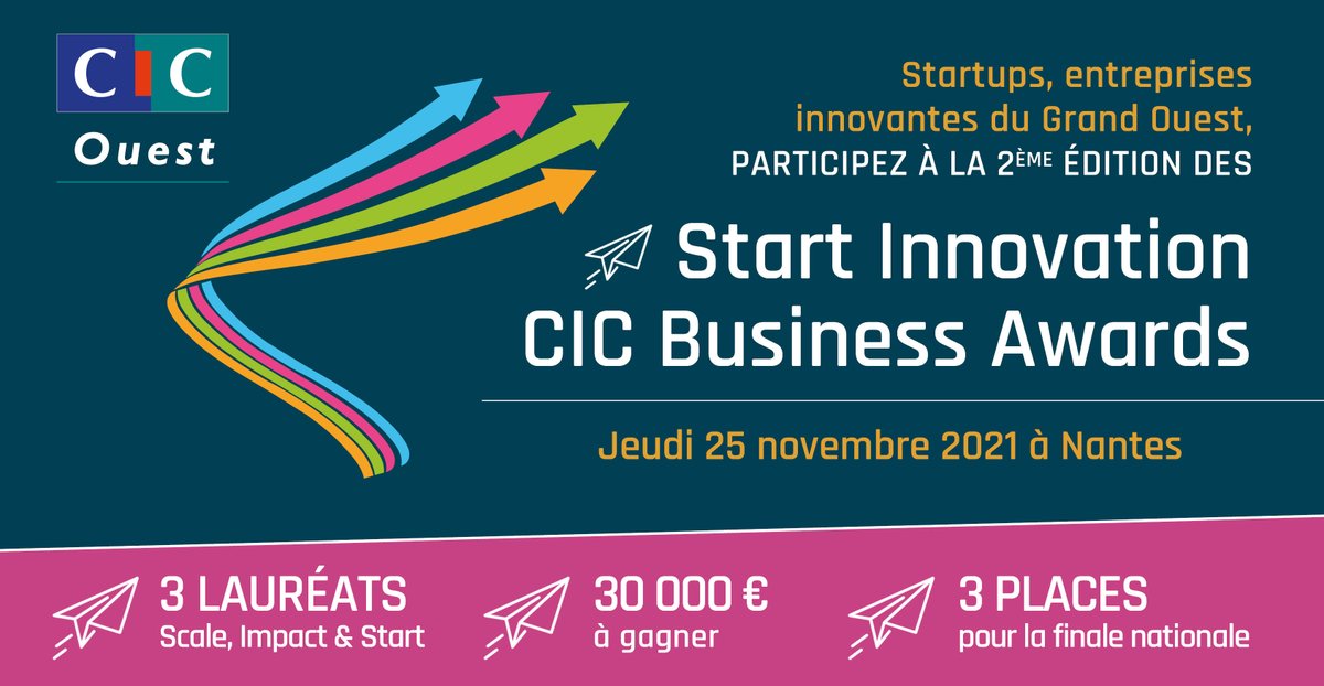 marlene_nantes's tweet image. 🏭 15 entreprises sélectionnées 💪 8 finalistes 💵 30 000€ de dotation

CIC Ouest propulse vos projets innovants avec les Start Innovation CIC Business Awards !

Déposez dès à présent votre dossier 🏁 ! 
👉 À vous de jouer : …t.cicstartinnovationbusinessawards.fr

#StartInnovationCIC