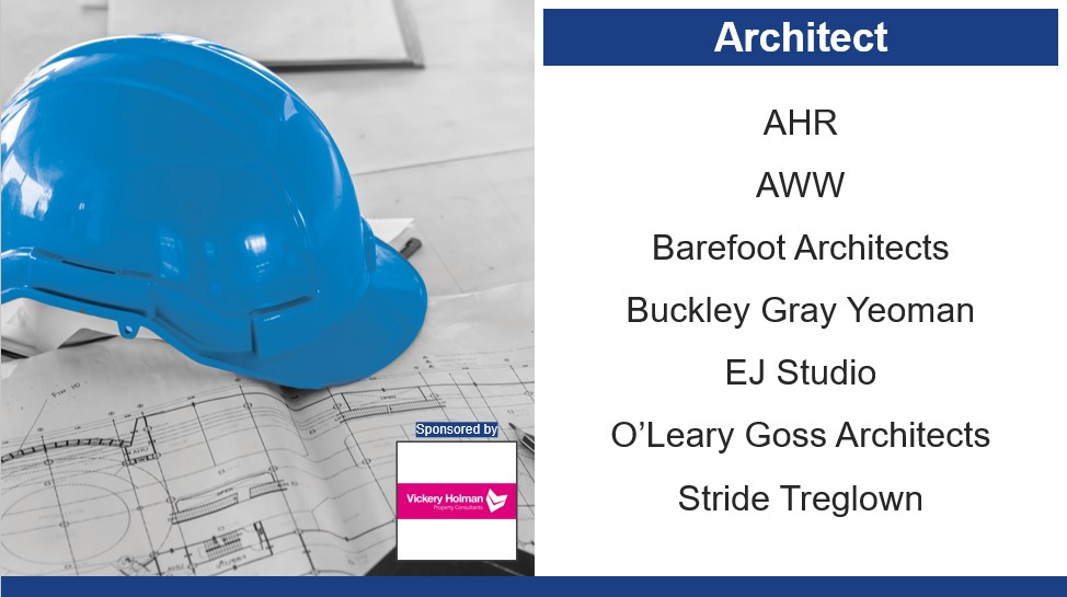 Bristol Property Awards (@brispropertyawd) on Twitter photo Our Architect Finalists are: <a href="/weareAHR/">AHR</a>, <a href="/AWWinspired/">AWW</a>, Barefoot Architects (<a href="/bfootarch_sam/">Sam Goss</a>), <a href="/bgyarchitects/">Buckley Gray Yeoman</a>, EJ Studio, <a href="/olearygoss/">O'LearyGoss Architects</a> and <a href="/StrideTreglown/">Stride Treglown</a>.
Congratulations to all. #BristolPropertyAwards
Sponsored by: <a href="/VickeryHolman/">Vickery Holman</a> Our Architect Finalists are: <a href="/weareAHR/">AHR</a>, <a href="/AWWinspired/">AWW</a>, Barefoot Architects (<a href="/bfootarch_sam/">Sam Goss</a>), <a href="/bgyarchitects/">Buckley Gray Yeoman</a>, EJ Studio, <a href="/olearygoss/">O'LearyGoss Architects</a> and <a href="/StrideTreglown/">Stride Treglown</a>.
Congratulations to all. #BristolPropertyAwards
Sponsored by: <a href="/VickeryHolman/">Vickery Holman</a>