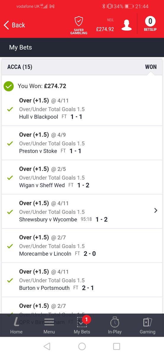 harbinsonMUFC's tweet photo. @Bryan46235059 @FootyAccums @SkyBet Nice one mate 👍 hopefully luck keeping going I did this last night https://t.co/wb1miWC596