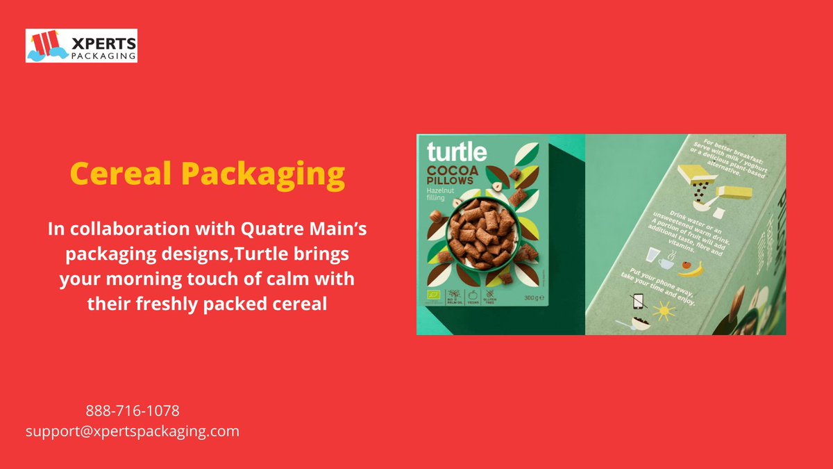 xpertspackusa's tweet image. In collaboration with Quatre Main’s packaging designs, 🖌️

Turtle brings your morning touch of calm with their freshly packed cereal 🥣

Visit: xpertspackaging.com ✔️
.
#xpertspackaging #turtlecereals #cerealpackaging #cereal #packaging #packagingdesign #packaginglove
