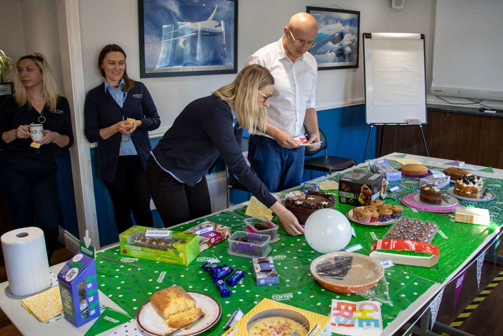 Poeton's tweet photo. Talented bakers at both our Gloucester &amp; Cardiff sites took part in Macmillan’s World’s Biggest Coffee Morning last week producing a range of delicious cakes.
Over £500 was raised for a fantastic charity that offers vital support to those with cancer. 
#MacmillanCoffeeMorning https://t.co/zzL57XPPbr