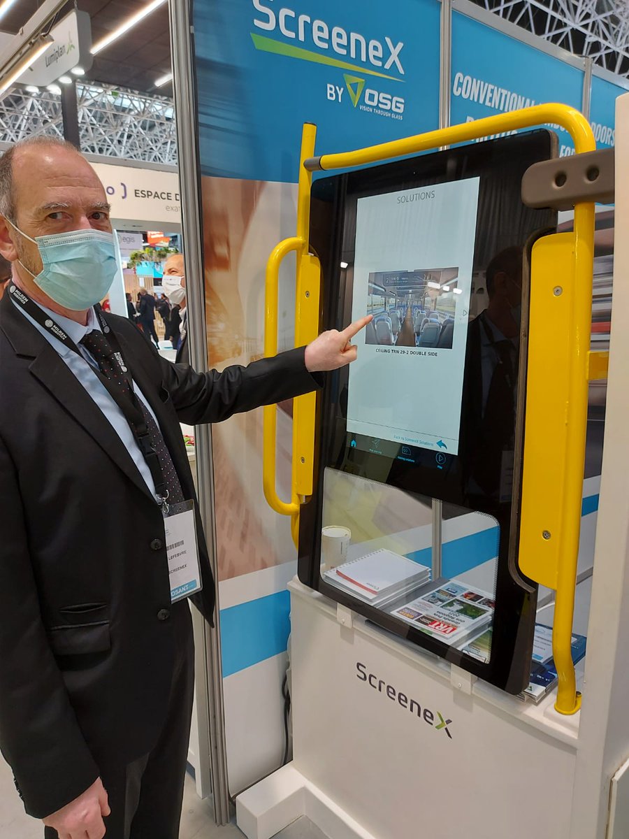 OSGSafetyGlass's tweet photo. Explore this cutting-edge #ScreeneX glass-embedded display solution at our booth #35B at #RNTP s. @OSGSafetyGlass and @LumiplanGroupe will display the new, double-sided 21.5” screen-based A.R. 16:9 displays, optimized for transportation-based PIDS and infotainment applications. https://t.co/H3ruMdRj07