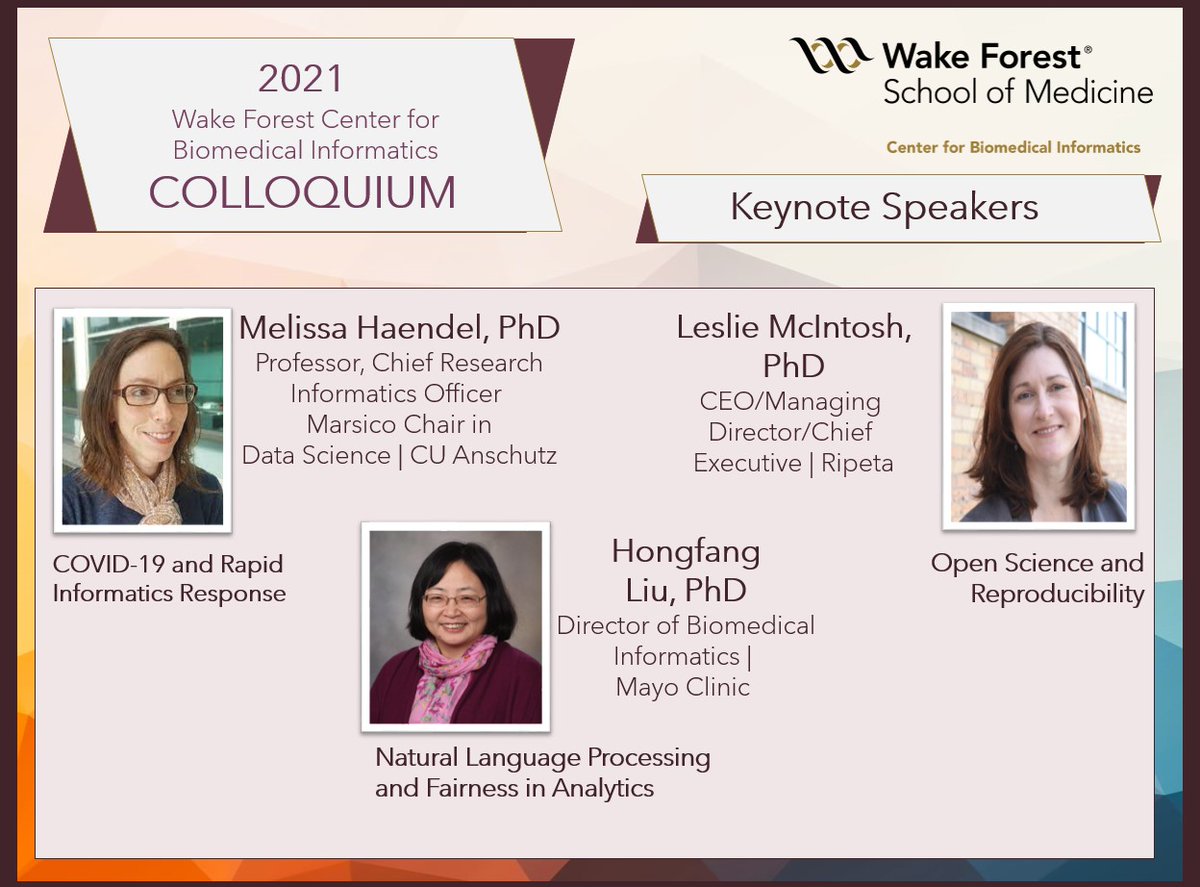 Only 2 more days until the WFBMI Colloquium! Be sure to register TODAY, as that will be your ticket in to the event. Registration is at the bottom of the page linked. See you there! events.zoom.us/ev/APOQ6L6iqJj… @WFCTSI @WakeBME @AtriumHealthWFB @wakeforestmed @WakeCancer