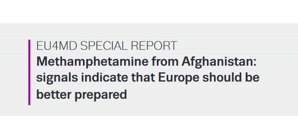EUDrugsAgency's tweet photo. New #EU4MD Special Report: 
Methamphetamine from Afghanistan
Europe should be better prepared for the prospect of methamphetamine coming from Afghanistan, according to a new EMCDDA report published today. 
Report:
https://t.co/nCoxEGGtTK
News item:
https://t.co/Aq1d1c2Mp5 https://t.co/qZk9MwUAS6