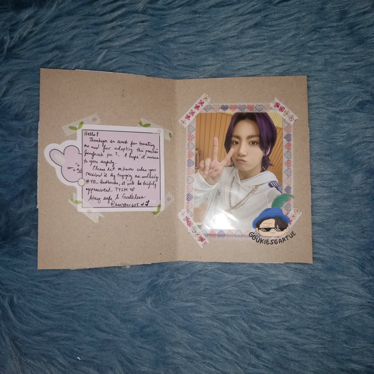 Ggukiescartue's tweet photo. ✧#Ggukieshappymail✧
Thankyou @hanYBer605 my ggukie butter cardigan pc arrived safely! Gaganda ng freebies super! Tysm!
#YB_feedbacks https://t.co/Jwe8L48Uex