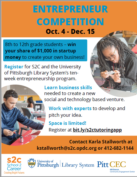 ruthsway's tweet photo. S2C Entrepreneur Competition 2021 for 8th-12th graders!!!   Win $1,000 to create your own business! https://t.co/p4lEa5mNjx