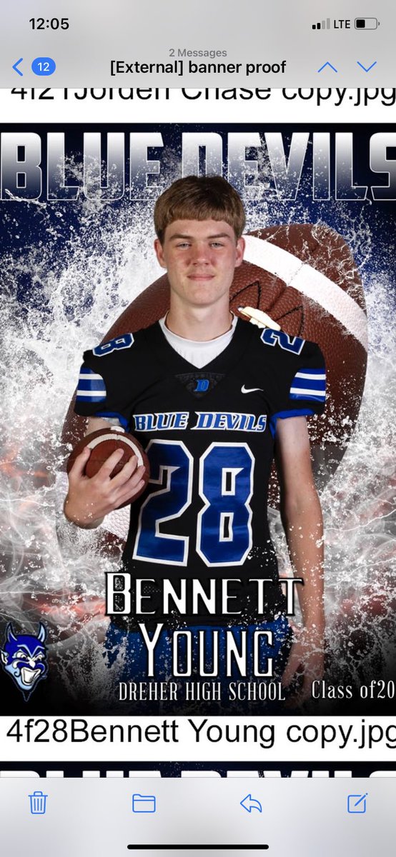 Today our Senior Spotlight is on Bennett Young! Bennett is a 4 year player and is one of the hardest workers in our program. Bennett handles all of the kicking duties for us and made his first Varsity FG last week! He’s also a great student and leader in our school! Proud of you!