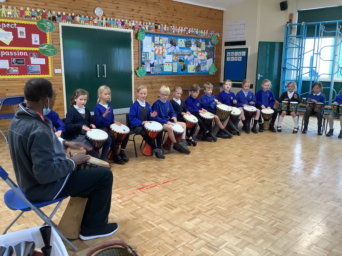 StaveleySchool's tweet photo. All is well when Zozo is back in school @CumbriaMusicHub #djembedrumming https://t.co/wOSodkHwYL