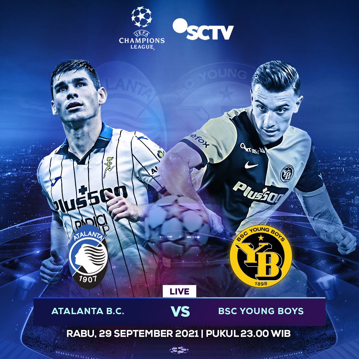 SCTV's tweet photo. #ChampionsLeague MALAM INI dari tim #ATLANTABC vs tim #BSCYOUNGBOYS, Fevers!
Siapa yang yakin tim pilihannya menang malam nanti? π₯
Saksikan pukul 23.00 WIB hanya di SCTV.
#UCLSCTV #UEFASCTV
#SCTVSports https://t.co/8ONvpiHAhH