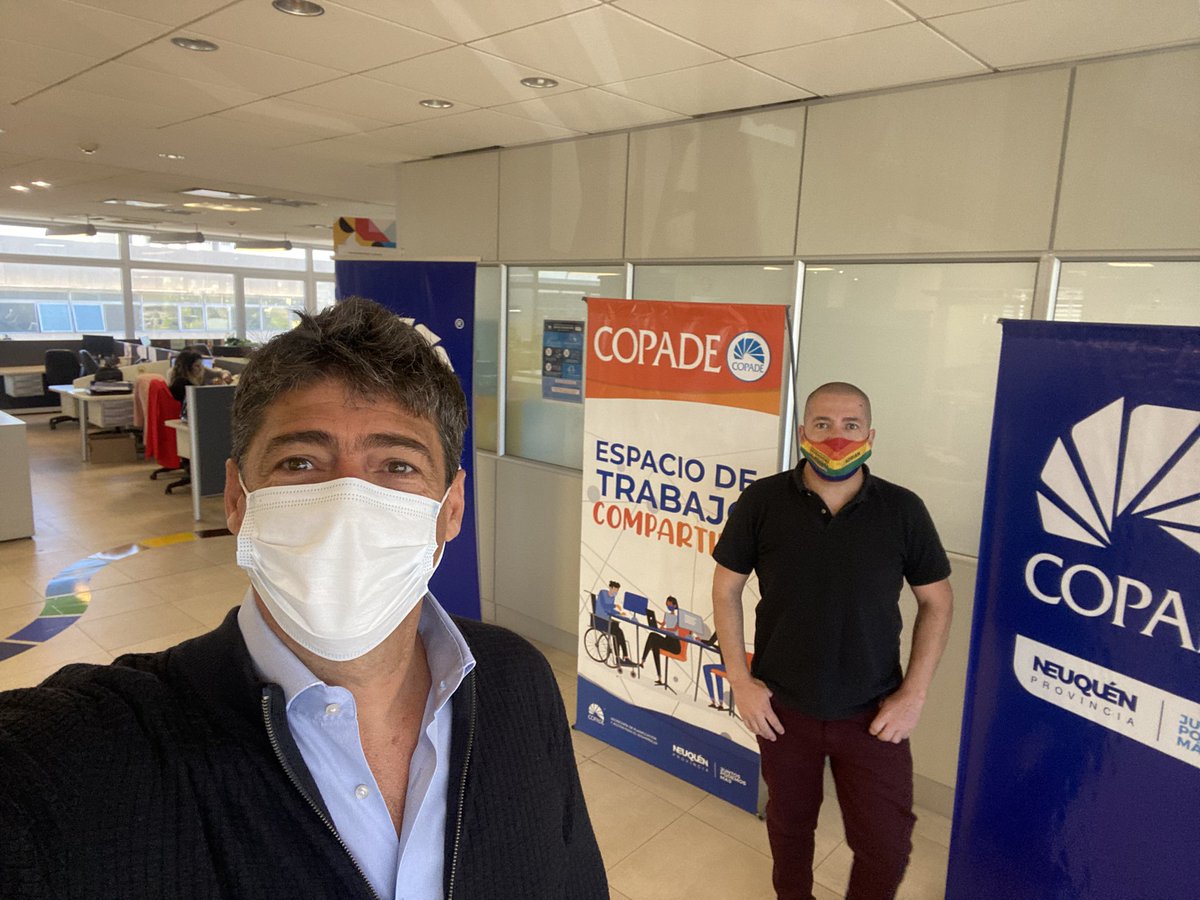 ColantuonoPablo's tweet photo. Gracias Adrian Urrutia @NqnDiversidad por venir a conocer para amplificar el nuevo espacio “Trabajo Compartido” de @COPADEneuquen . https://t.co/ICTXVkmOj9