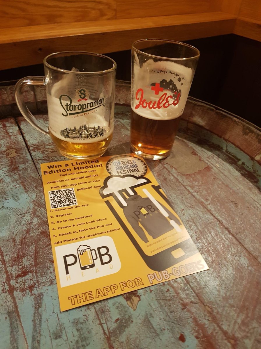PubHeadApp's tweet photo. Leek Blues &amp; Americana festival kicks off today! We have a pub crawl on for you to use around Leek throughout the festival!

There’s a limited edition PubHead hoodie up for grabs! See below for more details…

#pubhead #pub #pubcrawl #leekblues #leek #competition #music #festival https://t.co/azbQwCKGeN