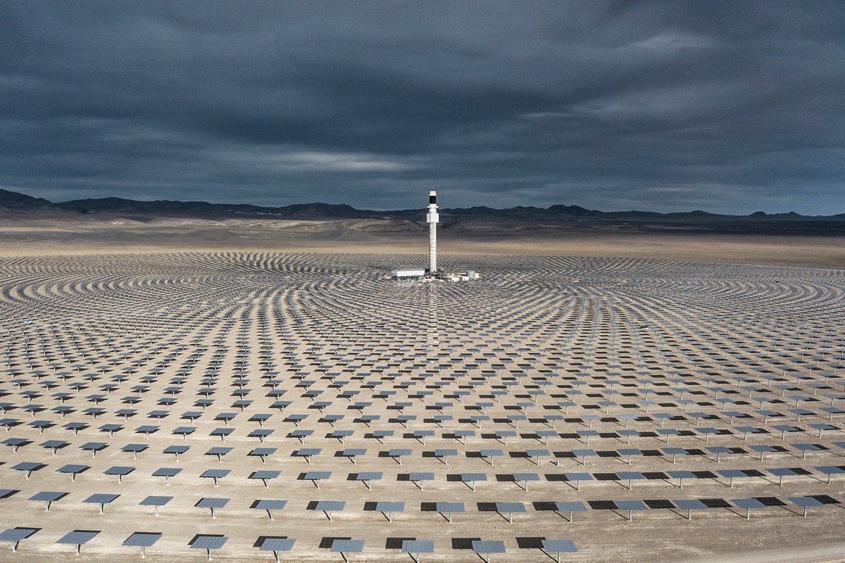 Climate Outreach (@climateoutreach) on Twitter photo Crescent Dunes Solar Energy Project, Nevada, USA, concentrating solar power on a central tower to convert heat to water, to steam, to generate electricity and store it. Credit: Matjaz Krivic Crescent Dunes Solar Energy Project, Nevada, USA, concentrating solar power on a central tower to convert heat to water, to steam, to generate electricity and store it. Credit: Matjaz Krivic