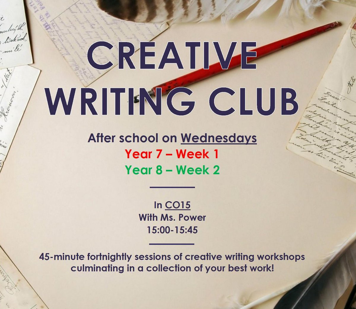 AberdareSchool's tweet image. Creative Writing Club!