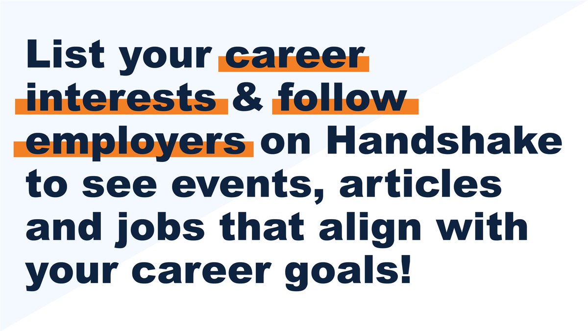 MUCareerStudio's tweet photo. Did you know, 80% of students who share their interests receive a message from a recruiter on Handshake? 🤝

#joinhandshake #careerstudio https://t.co/A9f4vKqS5y
