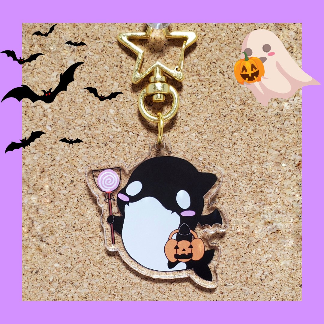 chocolatruby's tweet photo. オリジナルイラストの
『シャチのしゃっちゃん♡』で
アクリルキーホルダーを作ったよ！
可愛すぎて悶絶😍🤩💕ご購入はこちらから↓
https://t.co/mbiJs1FUCy
@acryl_tatsujin 
#アク達で作ってみた #シャチ #シャチ大好き #orca #シャチグッズ #ハロウィングッズ #アクリルキーホルダー https://t.co/zPHlhgWEVW