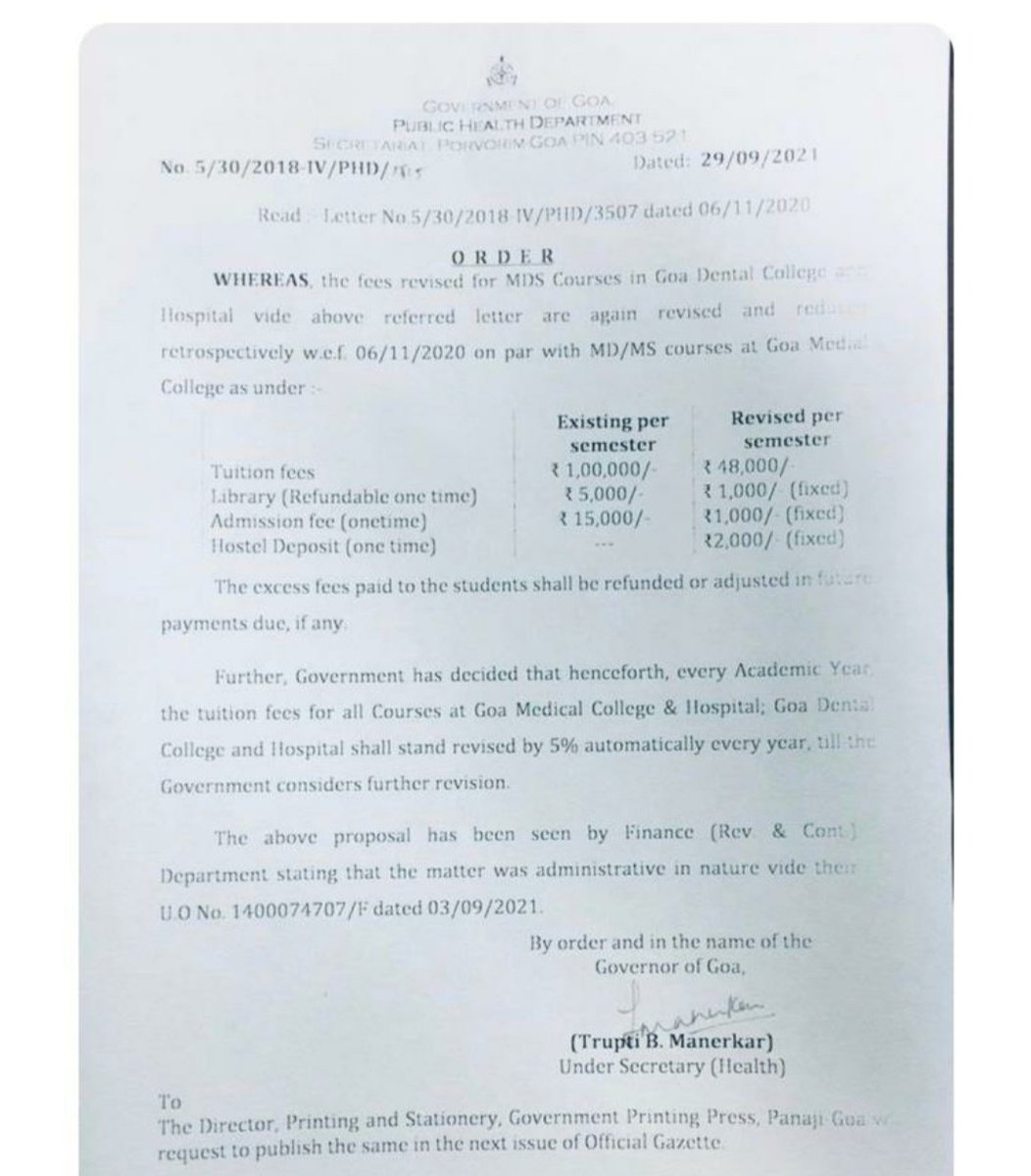 RahulMhambre's tweet photo. Exorbitant fees have been rolled back. @AAPGoa stands committed to be with our student community and will ensure Govt does not harrass them. https://t.co/rTjuGzEt9m