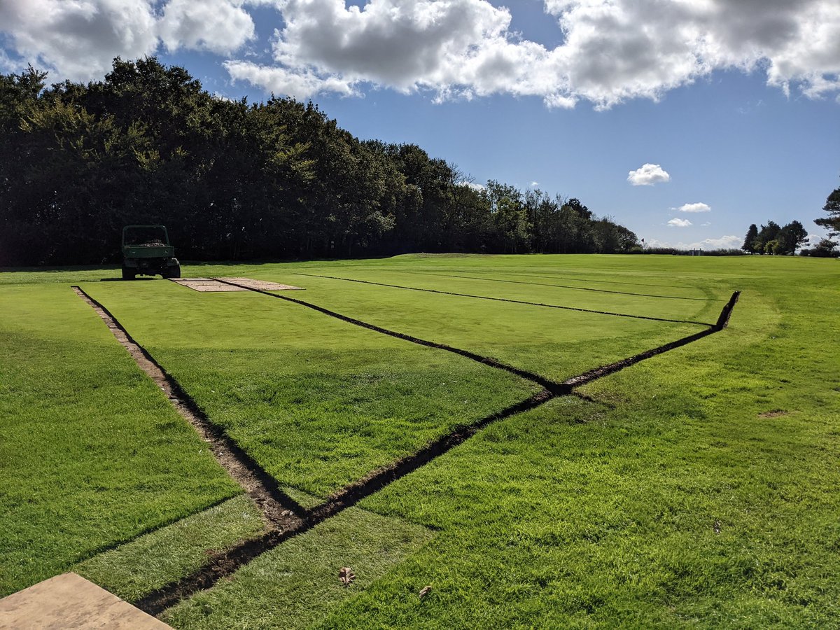 Another busy day <a href="/HonitonGolf/">Honiton Golf Club</a>, a demo of the <a href="/JohnDeere/">John Deere USA</a> 2750e greens mower, the 'air2g2' aeration machine on hire, and the drainage work continues after syphoning some fuel out of my beloved mini to keep the machines going🤦🏻‍♂️🤣. #fuelcrisis #itsallgo #greenkeeping #Golf
