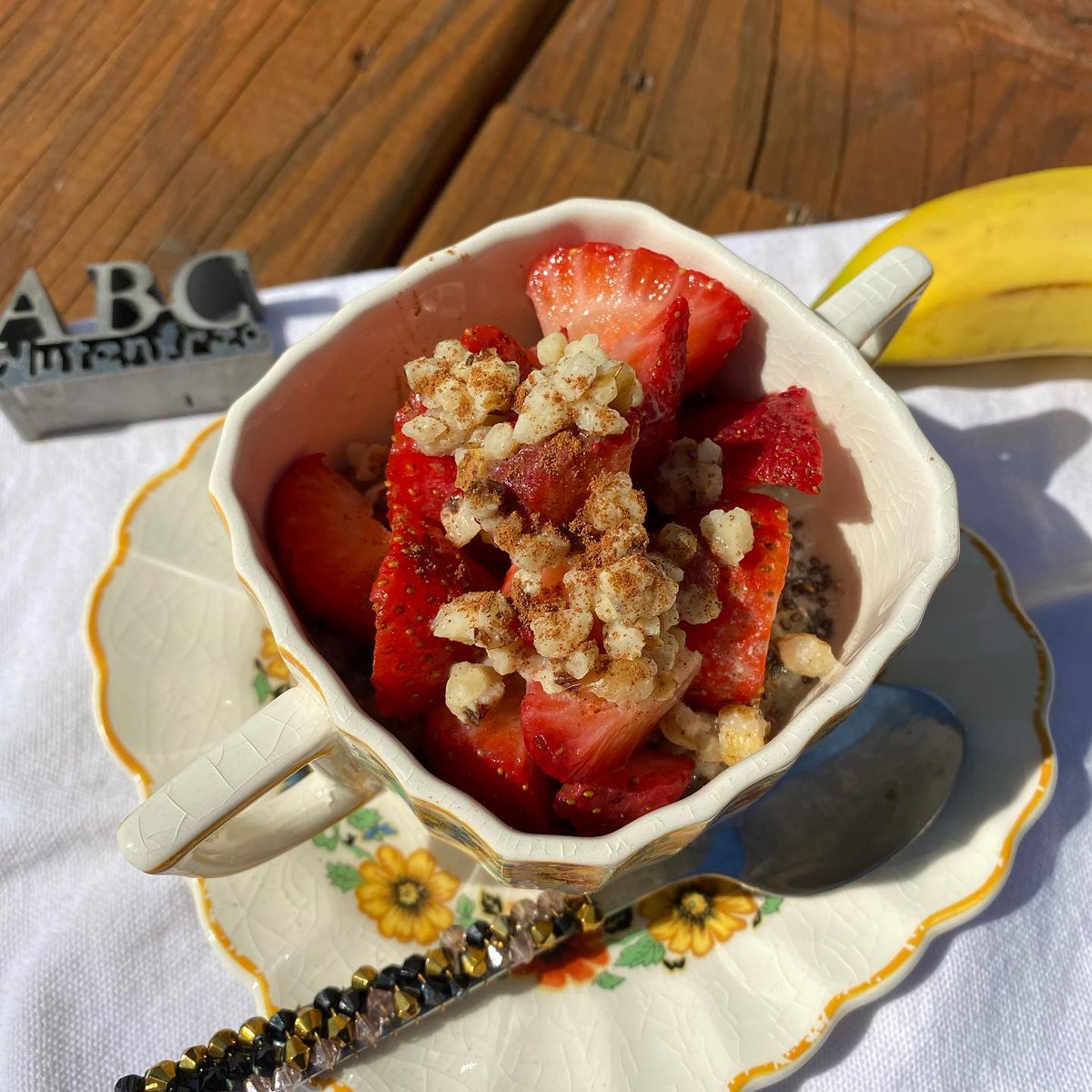 Nutritious and delicious breakfast! Featuring our Chopped Tigernuts Soaked and Cooked with a bit of maple syrup, cinnamon and fresh strawberries to make this post workout breakfast at HIT!
#throwbackwednesday #veganbreakfast #veganrecipes  #breakfastforall #allergenfree