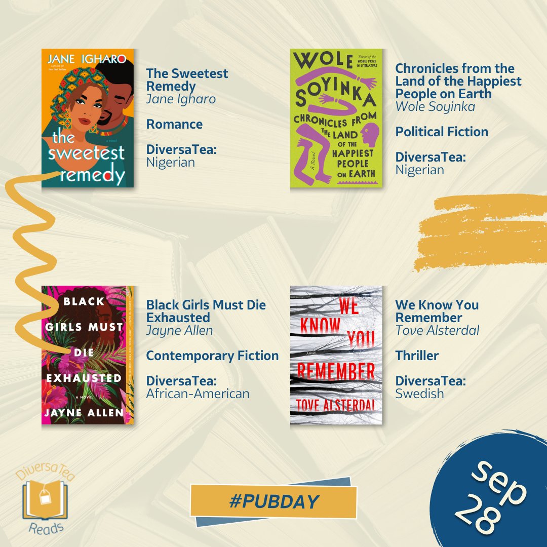 DiversaTeaReads's tweet photo. We are a little late with our weekly #PubDay post but here's some great diverse reads that came out this week. As usual, this is not an inclusive list. Just a few that made us open our wallets. What book(s) were you looking forward yesterday? https://t.co/zsd4Cwkyvk