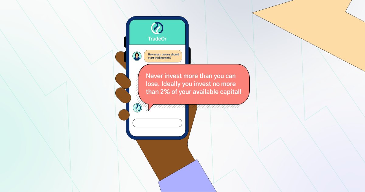Tradeor_Com's tweet image. 🤓 You asked, we answered:

&quot;The golden question needs to be asked: How much are you willing to lose? Most traders do not risk more than 2% of their capital. Yes that includes even day traders!&quot;

Do you have any questions? Let us know 👇

#askthecommunity #tradingquestions