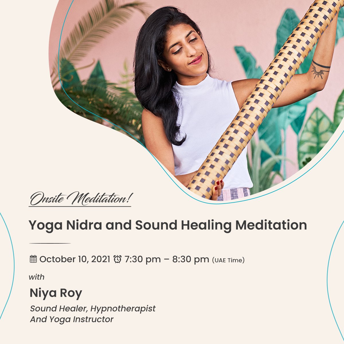 IlluminationsME's tweet photo. Onsite Meditation Alert 🧘
Yoga Nidra and Sound Healing Meditation with Niya Roy 

Visit https://t.co/YcOZEgcCyz to Register for this Onsite Meditation 🧘 https://t.co/VJGhRxb0Sq