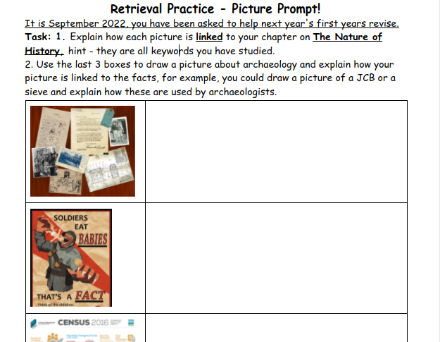 HistScoilMhuire's tweet photo. @HistScoilMhuire has been AWOL for awhile, but we're back! Inspired by @mrfitzhist and @KateJones_teach we've been honing our craft as historians and retrieving all our knowledge. Can share if useful!
#pravdaman #jcthist #retrievalpractice #histedchat #histedchatie https://t.co/D4nvQDBqTS
