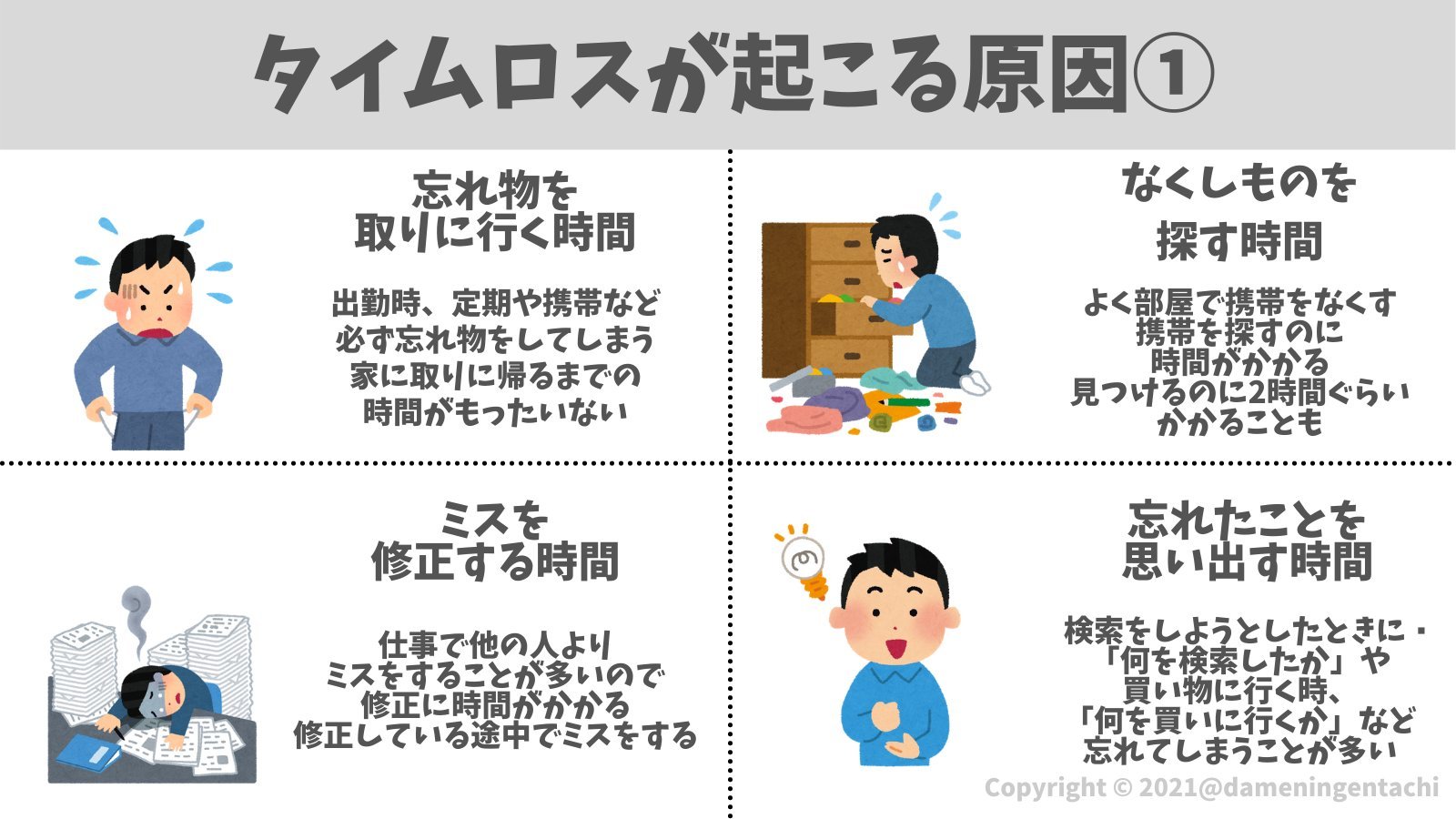 ヤマシ ダメ人間たちの日常 最近adhdの症状が引き起こすタイムロスがすごく多いなと感じる 自分の経験からタイムロスが起こる原因をまとめてみました T Co Hztyvuxm Twitter