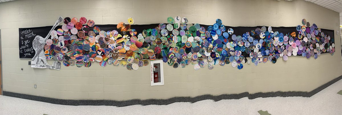 kthomas_artroom's tweet photo. “Make a mark and see where it takes you.” - “The Dot,” by Peter Reynolds. ⁦@LehighElemNASD⁩ has officially celebrated and made their mark utilizing lines, shapes, and colors in art! ⁦@peterhreynolds⁩ #internationaldotday https://t.co/fnk9XVhdsY