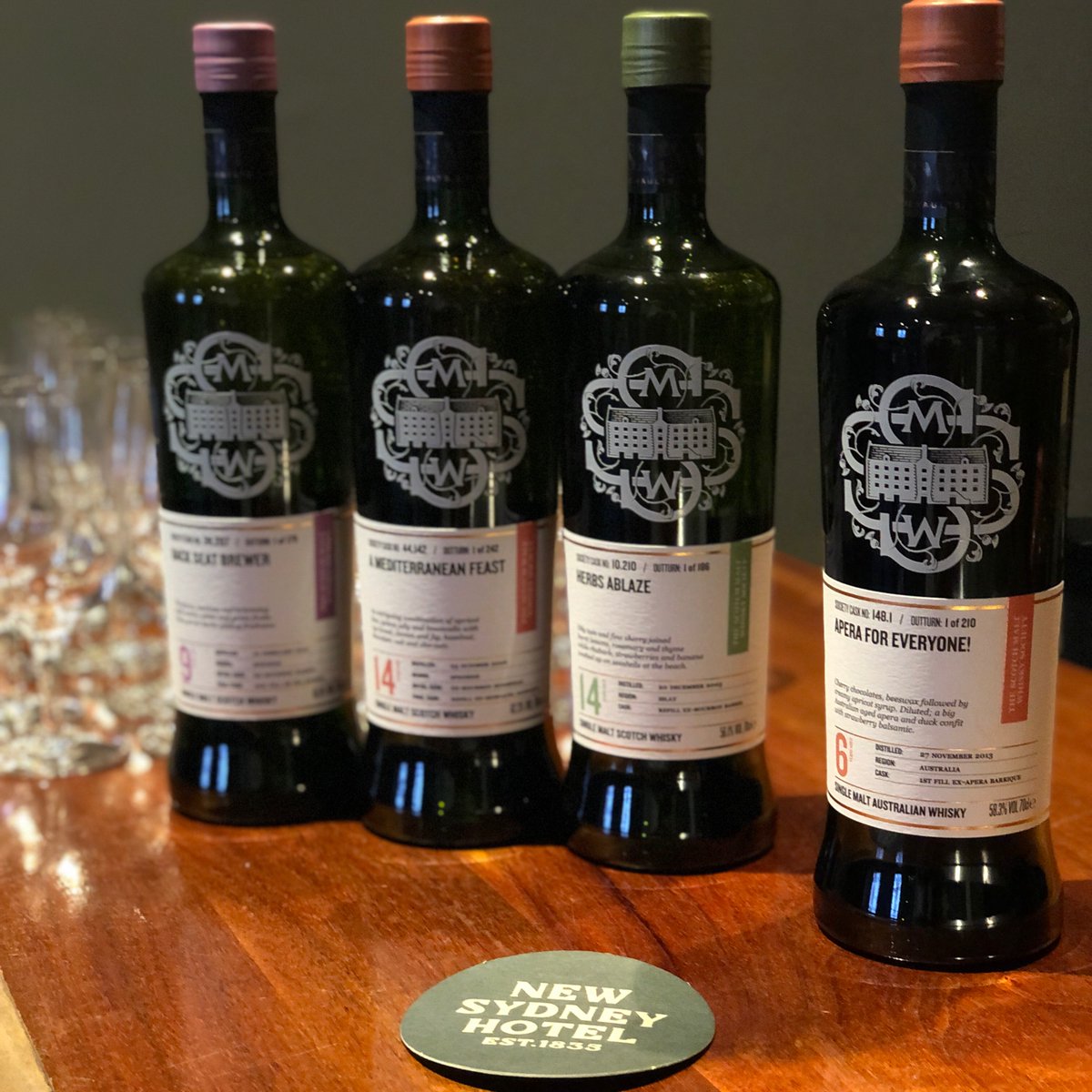 WhiskyIsMyJam's tweet photo. SMWS… does it get any better than this?!🤔 @NewSydneyHotel @SMWS_Australia @archierosesyd #Smws #NaturalCaskStrength #ScotchMaltWhiskySociety #ScotchMaltWhisky #AustralianWhisky #Alltogethersmws https://t.co/EyNu1JEBg7