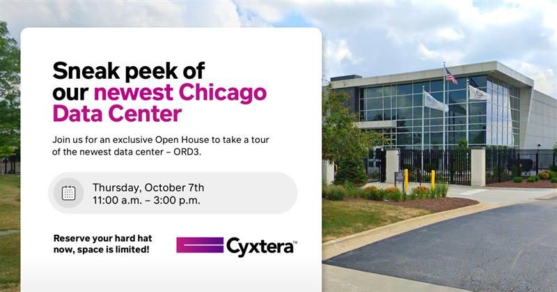 centersquaredcs's tweet photo. Join us on October 7th for a tour of our newest #datacenter #ORD3 in #Chicago and learn all about our custom #ondemand solutions. Register now to reserve your spot: https://t.co/8unDztbbKi https://t.co/0jKmYpkTnT