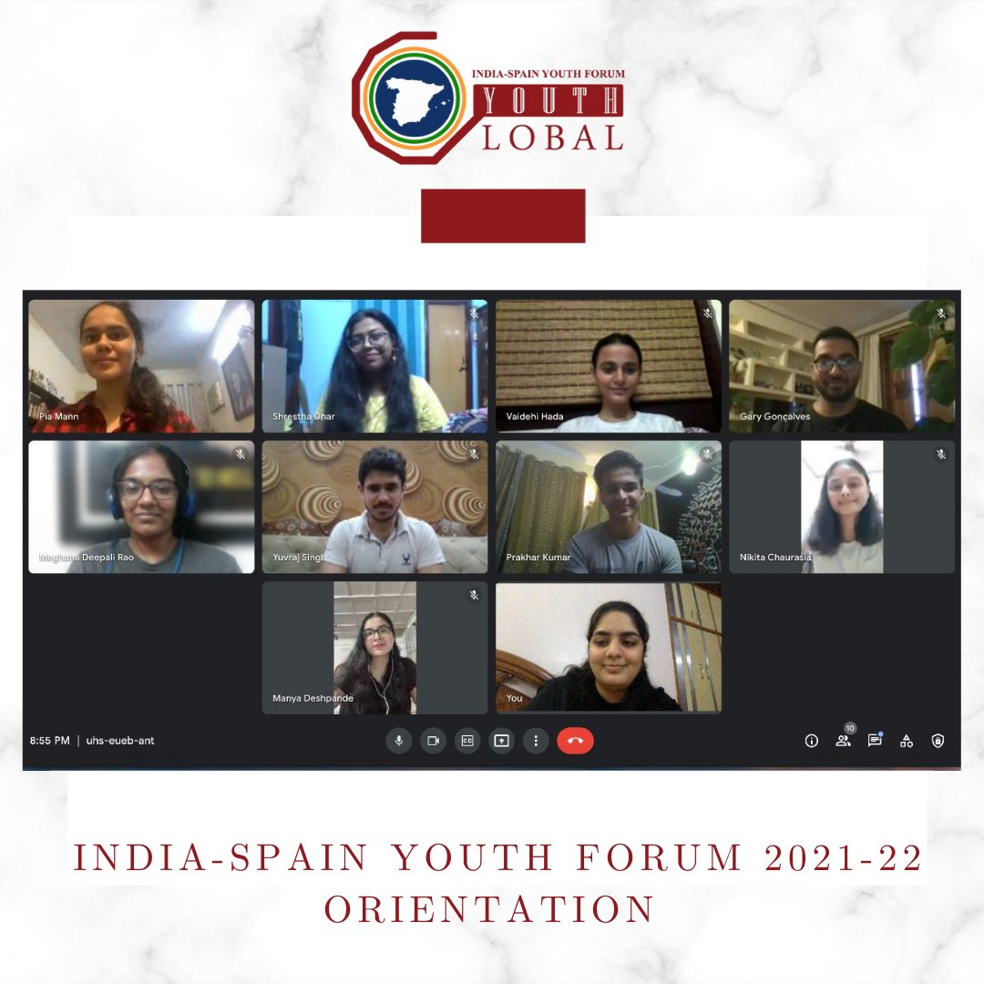 GY_ISYF's tweet photo. Greetings 🇮🇳🇪🇸

India-Spain Youth Forum conducted an orientation session last week to brief the members about tentative undertakings in the upcoming year. The meeting was witness to a dynamic team enthusiastically exchanging ideas. https://t.co/s7N1ZUXuHR