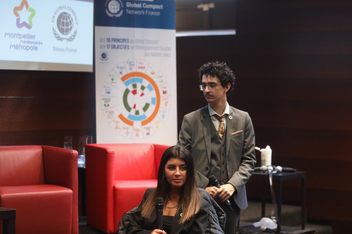 ✨#GlobalCompactFrance à #Montpellier : place aux pitchs de jeunes lycéen(e)s👩‍🎓 autour des 17 #ODD de l'<a href="/ONU_fr/">Nations Unies (ONU)</a> 🎤 ! Une occasion unique de partager autour de l'envie d'#entreprendre, d'#innover... pour un 🌏 meilleur 😉 Bravo à eux ! #transmission #impact #EntreprendreAutrement