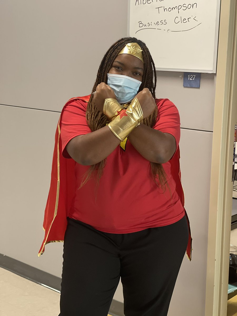 SHicksMEd's tweet photo. Superhero day at Rise Academy! 
#WonderWomanInRealLife
#APHicks 
#TaCo https://t.co/SBM5FmbK6Y