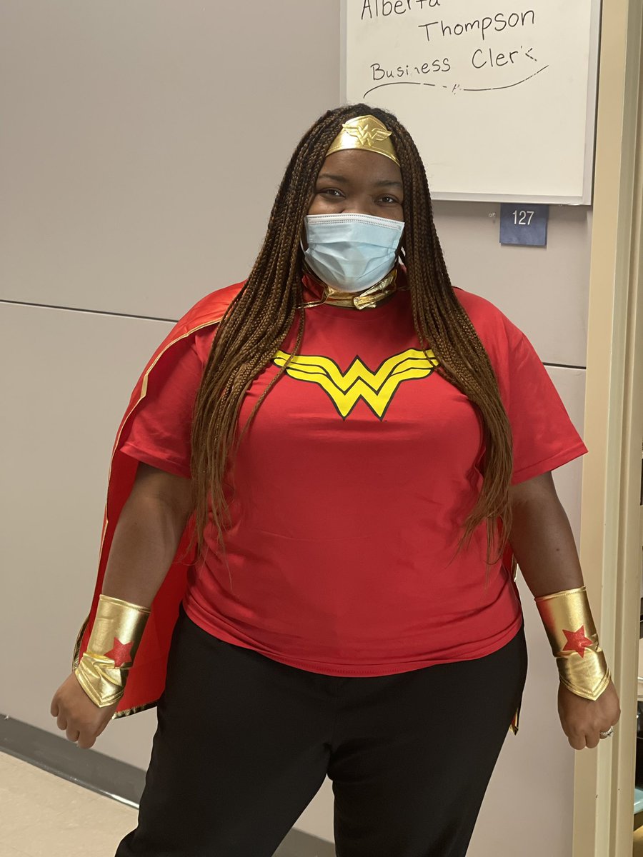 SHicksMEd's tweet photo. Superhero day at Rise Academy! 
#WonderWomanInRealLife
#APHicks 
#TaCo https://t.co/SBM5FmbK6Y