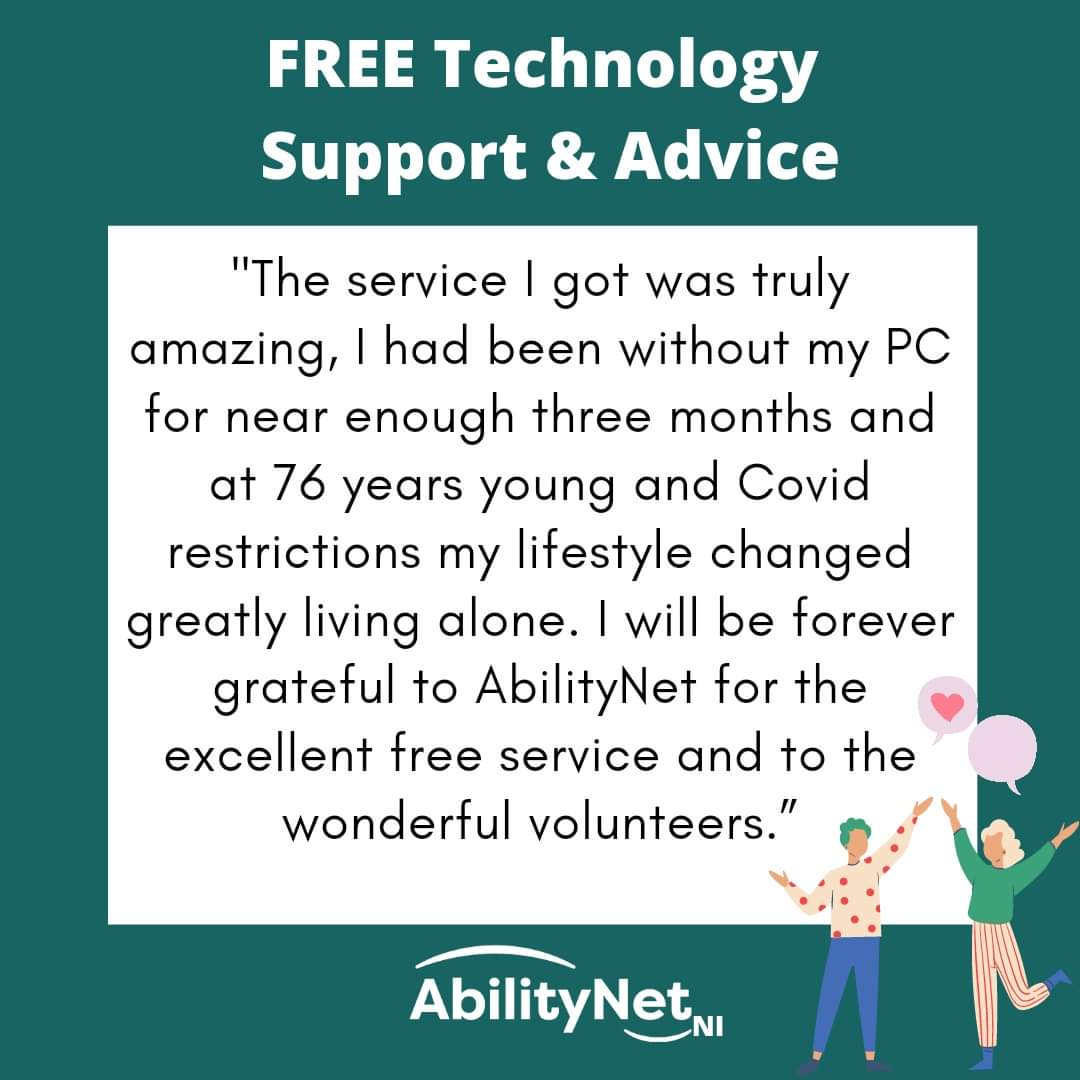 A lovely review from a client. 🤩

If you know of anyone who needs help and support with their #technology, refer us to a friend or family member.

Find out more via the link below
abilitynet.org.uk/at-home/reques…  OR call us on 0800 048 7642

#ITCanHelp #ReferAFriend #StayConnected