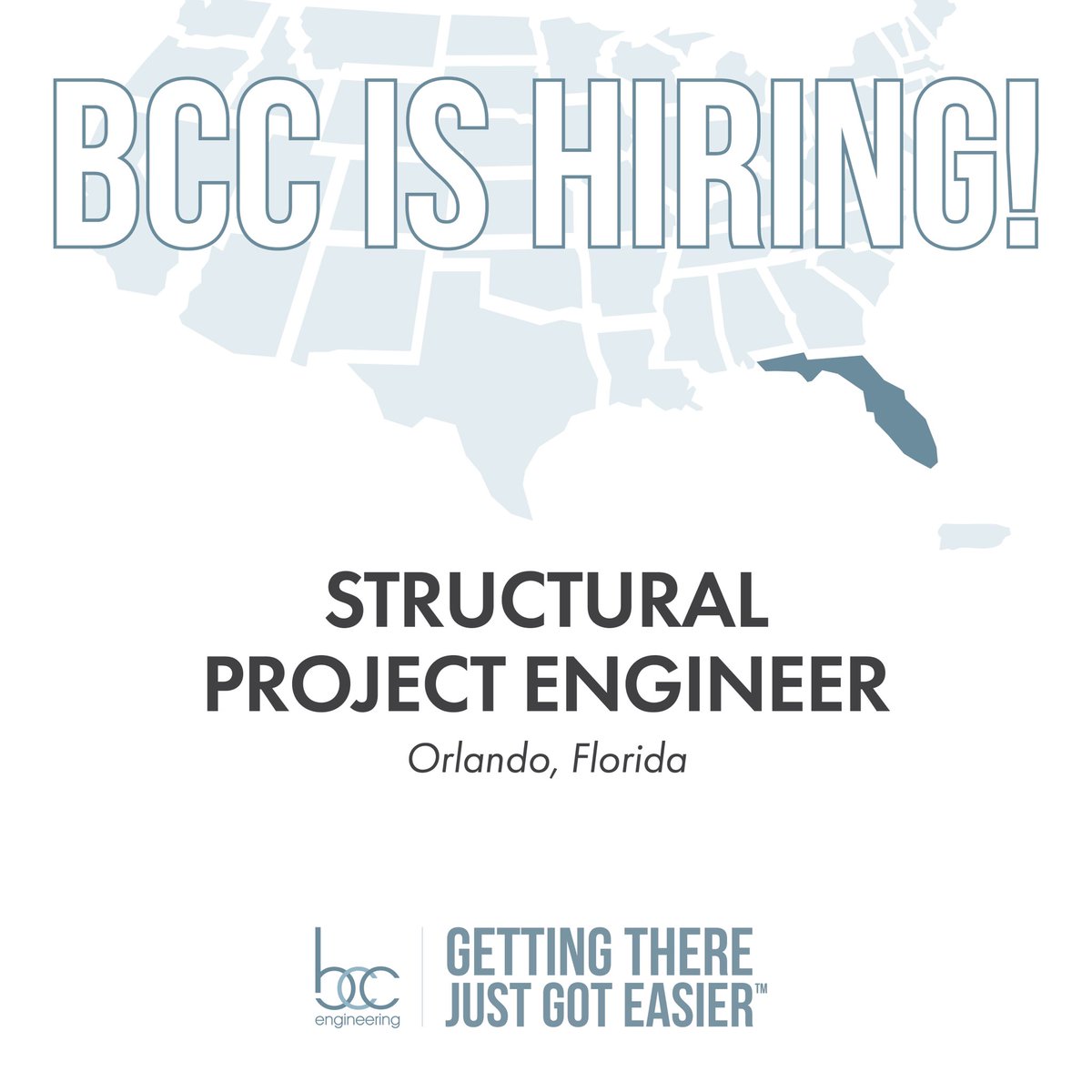 BccEngineering's tweet photo. BCC is hiring a Structural Project Engineer out of our Orlando, Florida location. For more information, please reach out to Albert Castro, who will be happy to help.
 
Apply here:
https://t.co/oEQebqAoRk https://t.co/MIbxn9etHx