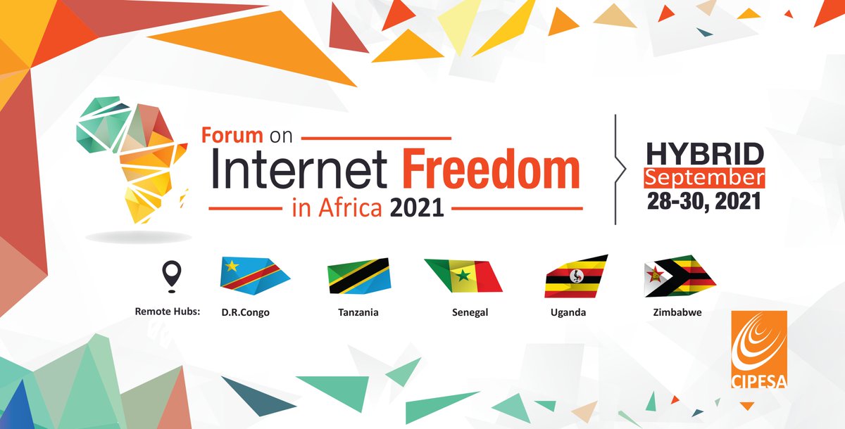 cipesaug's tweet photo. We are pleased to have a series of activities taking place in #remotehubs as part of #FIFAfrica21
#DRCongo: @RudiIntl
#Tanzania: @ZainaFoundation
#Senegal: @jonctionsenegal
#Uganda: @Cemcod_UG @forfreemedia #ZCMIL
#Zimbabwe: @AfricaKiburi
#InternetFreedomAfrica🚀 https://t.co/uho30iyslI