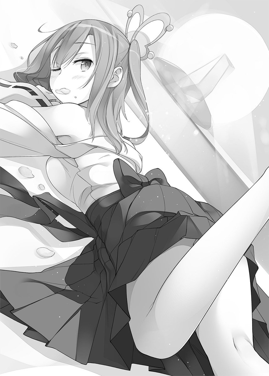 matsuuni_m's tweet photo. せっかくの最終日なので小説挿絵もぶら下げ
ビビが一番おきにいりの娘です（巫女服ver） https://t.co/HtWhDIHF6S