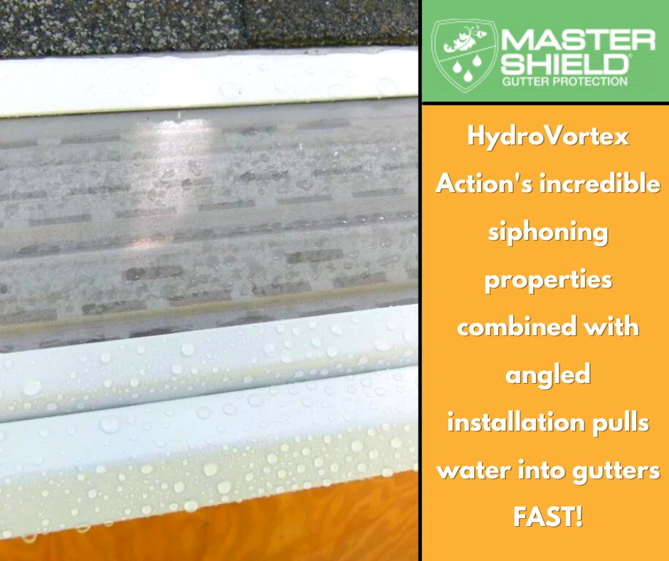 MastershieldKC's tweet photo. MasterShield’s micromesh features HydroVortex - meaning we don’t rely on gravity to pull water through the micromesh but can change water’s forward flow at almost any angle to pull it into the gutter FAST. Call us at 833-83-SHIELD for a FREE estimate! 📲 https://t.co/C7ABTea1vn