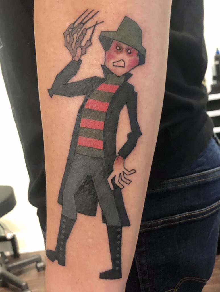 I didn’t get to meet <a href="/RobertBEnglund/">Robert B. Englund</a> this weekend in Baltimore but I did get some new ink that I hope to show him in person next time around! Art by: <a href="/Ilanimator/">Ilan Sheady</a> #horror #tattoos