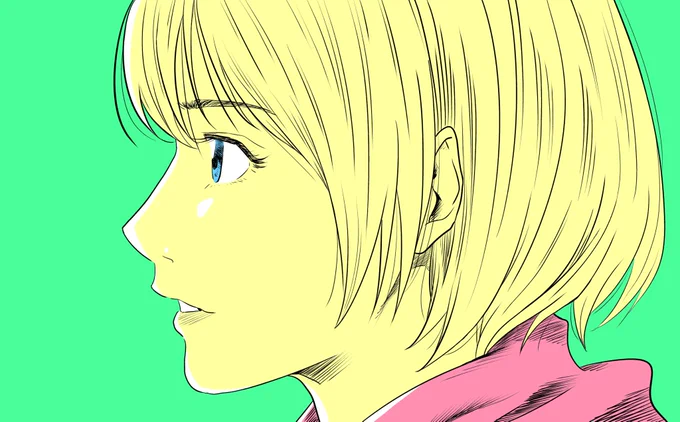 横顔のEライン描くの難しいけど楽しい 