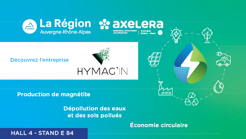 [#Pollutec2021 🍃] Plein feux sur <a href="/HYMAGIN_fr/">HYMAG'IN</a> start-up de l' #économiecirculaire spécialisée en #dépollution des eaux et sols pollués ! Venez échanger avec eux sur le Village régional AURA - AXELERA ou à distance via nos robots BEAM !
👉 bit.ly/39CTebt 
#meetme