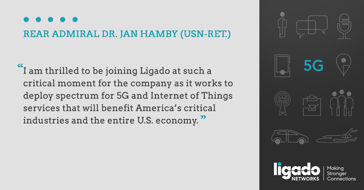 Ligado Networks is proud to announce that former National Defense University Chancellor and Retired Navy Rear Admiral Dr. Jan Hamby has joined its Board. Read more: bit.ly/3ulhMkY