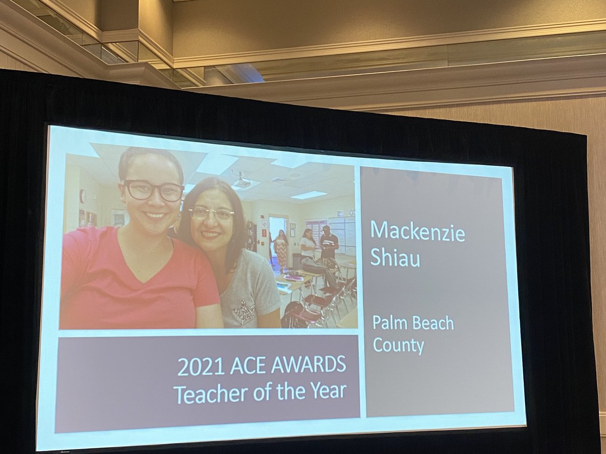Adult Ed Teacher of the  Year for Florida is Mackenzie Shiau from Palm Beach County….!! <a href="/ACEofFlorida/">ACE of Florida</a> <a href="/ACEofPBC/">Adult & Community Ed</a> @BoyntonBeachACE
